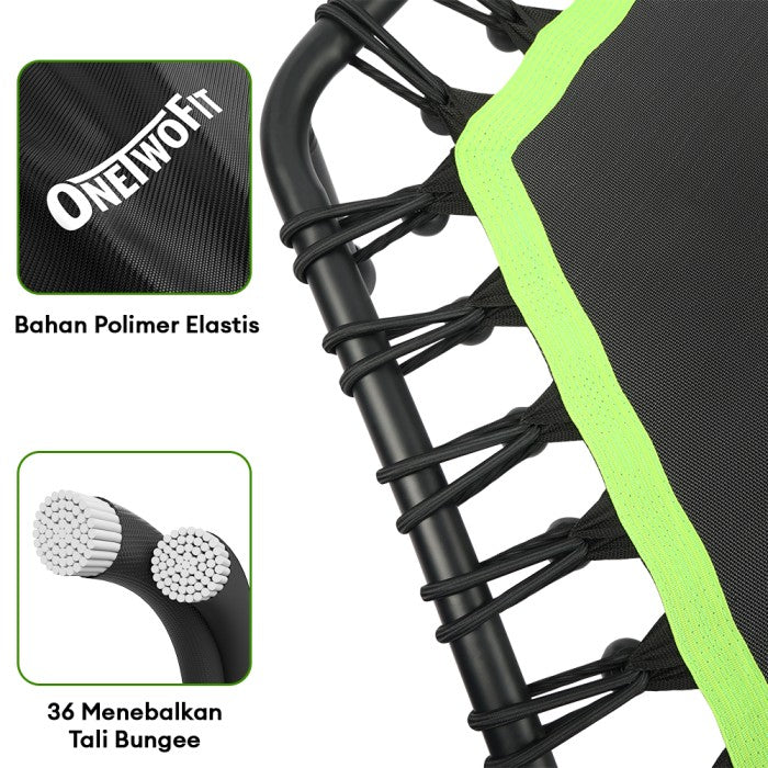 OneTwoFit Trampoline 50 Inci Lipat Bisu Dewasa Alat Olahraga Fitness - Hijau