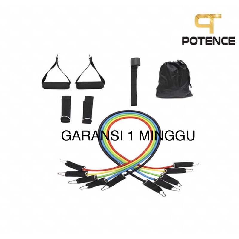 POTENCE 11 IN 1 PRO RESISTANCE BAND SET FITNESS GYM PILATES YOGA