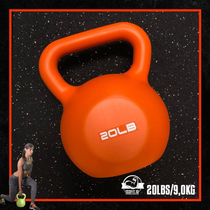 KettleBell 20-LBS / Ketel Bel / Kettle Bell / Alat Angkat Beban / Alat Squat Fitness Rumah bahan PVC Vinyl Halus