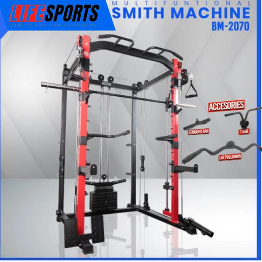 paket smith machine multifungsi body master bm 2070 Functional Trainer Power Rack Bench Press Cable