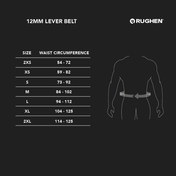 Rughen Lever Belt 12mm for Weight Lifting - Colored Edition - Putih, 2XS QuickAdjust