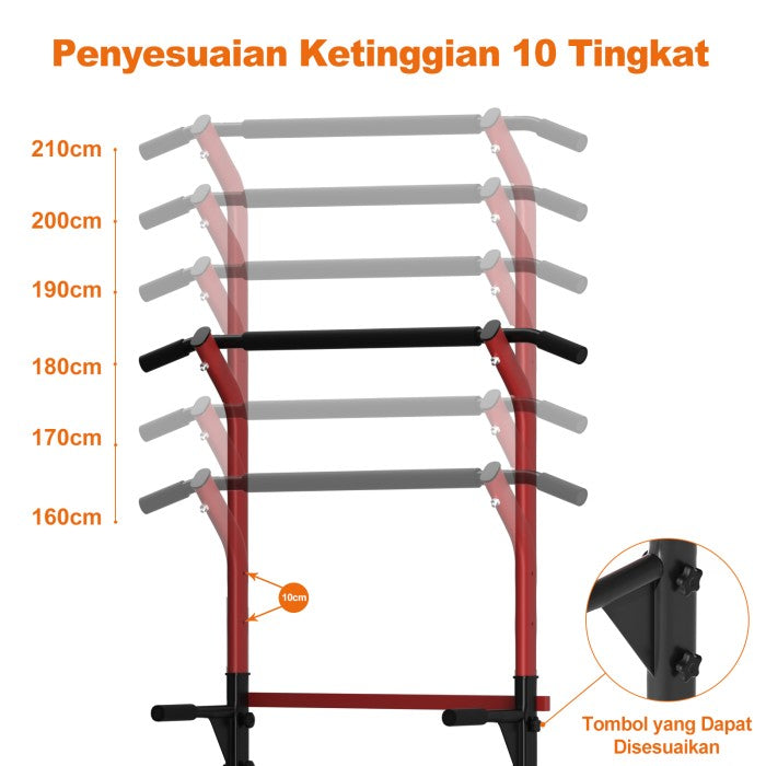OneTwoFit Power Tower Pull Up Bar Multi-Function Alat Olahraga Fitness