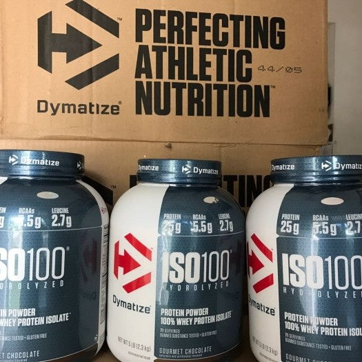 Dymatize Iso 100 5 Lb Hydrolized Whey Protein Isolate - Coklat, Bonus Shaker
