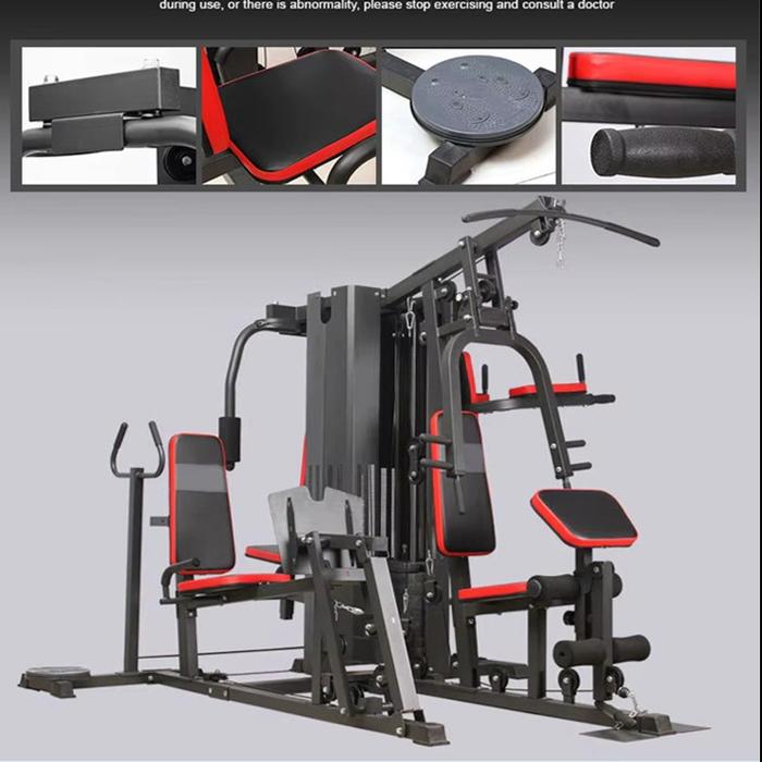 ORIGINAL Home gym 5 sisi Legpres Alat Fitnes angkat beban Home gym 5sisi Legpress dengan 2set weight stack  Usafit UF580