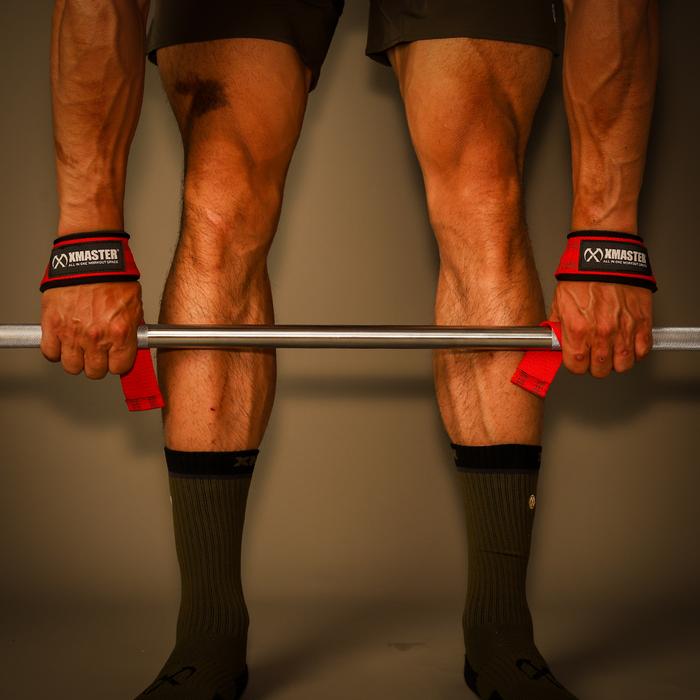 XMASTER Lifting Strap Deadlift – Strap Angkat Beban & CrossFit Grip strap angkat beban - Lifting Strap - Black