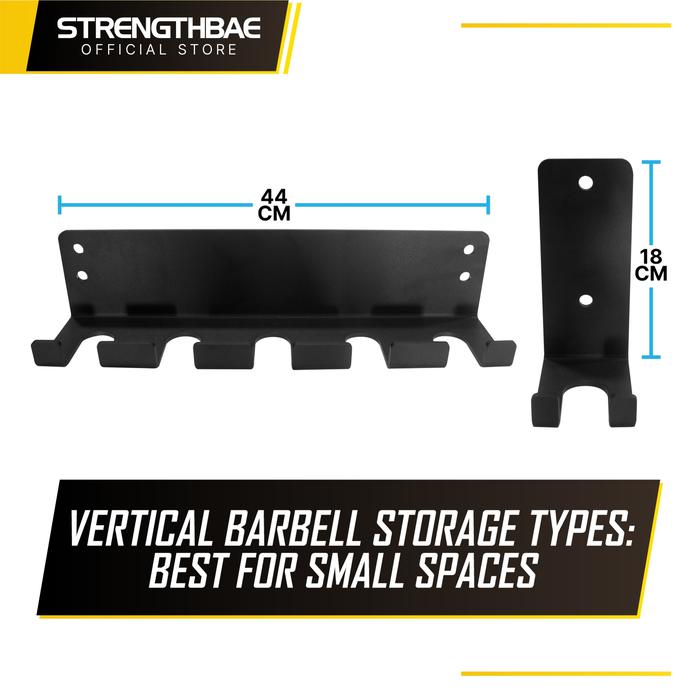 Wall Mount Plate and Barbell Storage STRENGTHBAE Weight Tree Wall Mounted Vertical Horizontal - Plate Storage