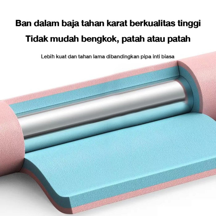 OneTwoFit Hula Hoop Foam Massage Hula Hoop Portable Olahraga Di Rumah - biru merah muda