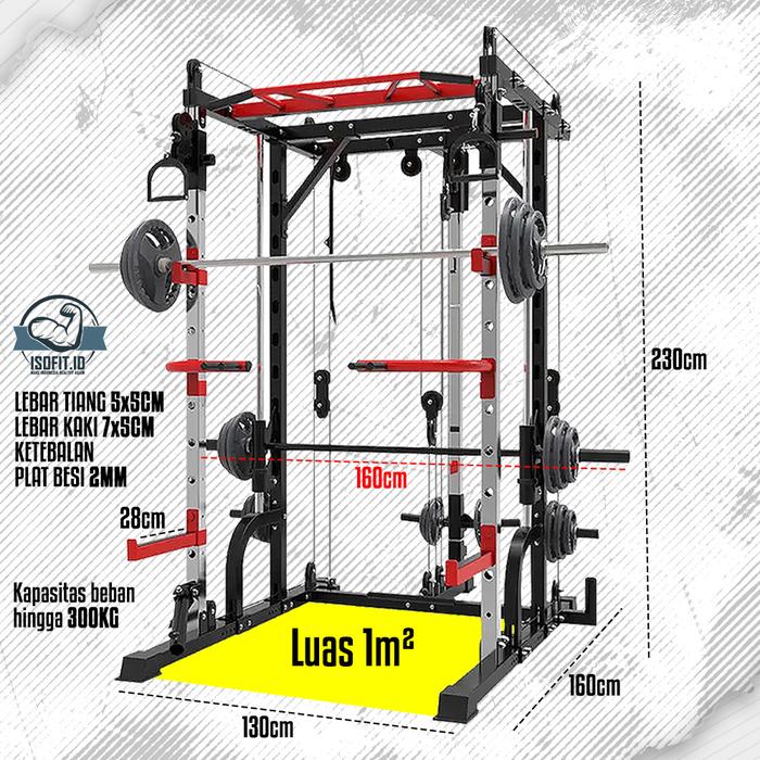 Multifunctional Smith Machine Trainer / Premium Squat Power Rack Bench Press Cable SD-5515A09