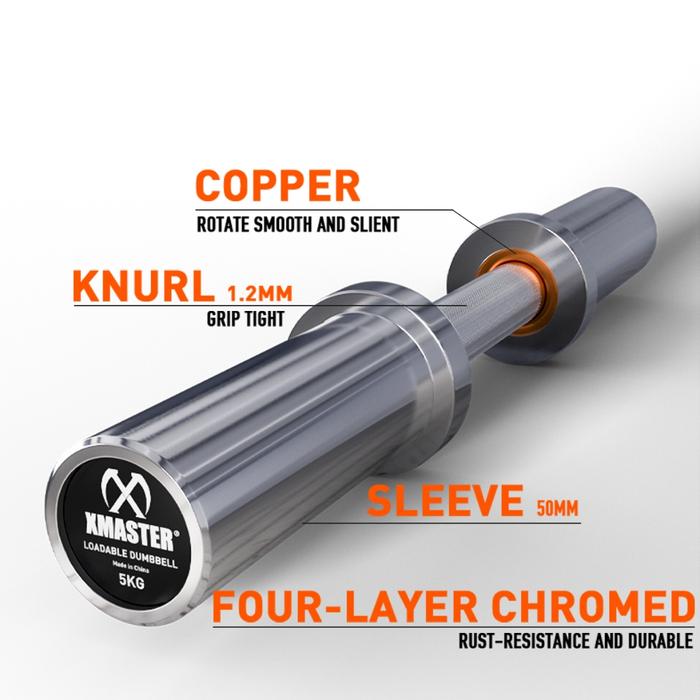 XMASTER Loadable Dumbbell Mini Barbell Fitness Gym Max Load 120KG CrossFit ROGUE ELEIKO - 5KG-1 pac