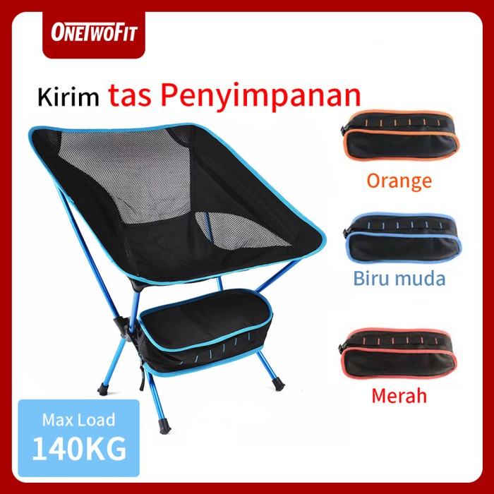 OneTwoFit Kursi Lipat Camping Outdoor Premium Memancing Portable Chair - Merah