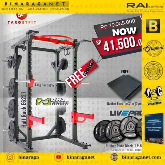 PAKET HALF RACK DHZ E6221 + BLACK BUMPER LIVEPRO free Rubber Flooring