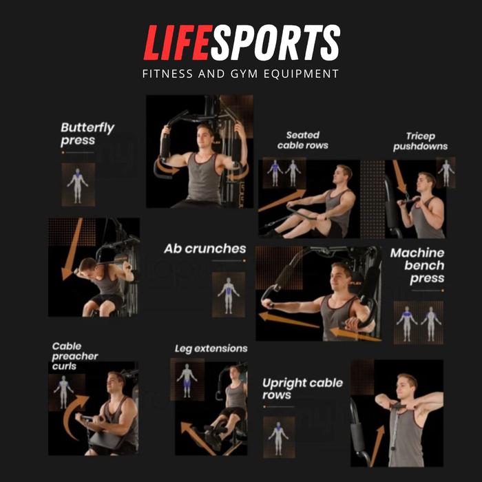 Alat Finess Home Gym lifesports ls014  1Sisi Berat Beban 75kg Plus pull up