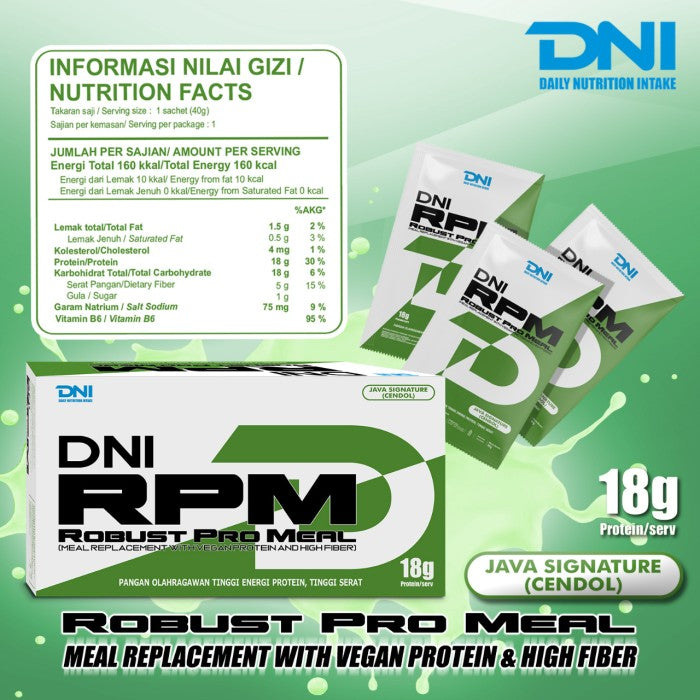 DNI RPM MEAL REPLACEMENT WITH VEGAN PROTEIN 600 GRAMS - CHOCO FUSSION