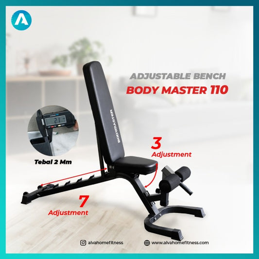 [BE-110] Adjustable Bench Bodymaster Sit-Up Bangku Fitnes Fitness Gym