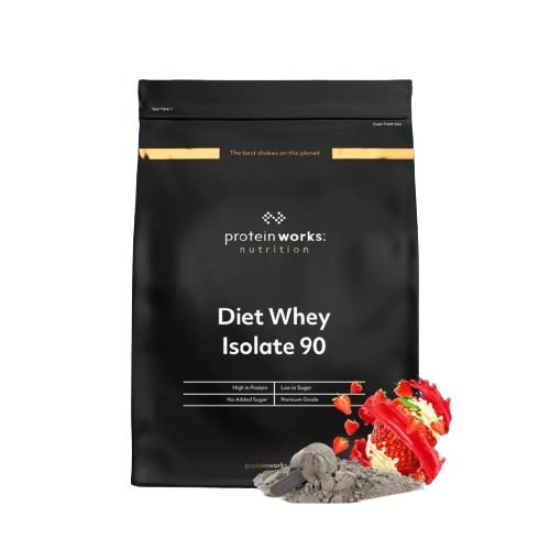 Diet Whey Protein Isolate 90 2kg TPW The Protein Works - Chocolate, Shaker