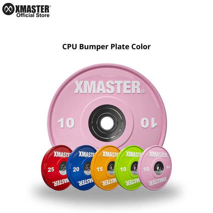 XMASTER Pelat Beban CPU Bumper Plate Set 5-25kg IWF Standar Gym Rumah CrossFit Powerlifting Warna IWF Aman Tahan Banting Garansi Resmi - 15kg Pair