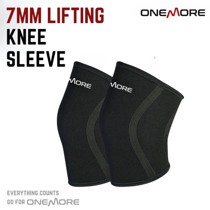 ONE MORE Deker Lutut Gym 7MM Powerlifting Knee Sleeve - L