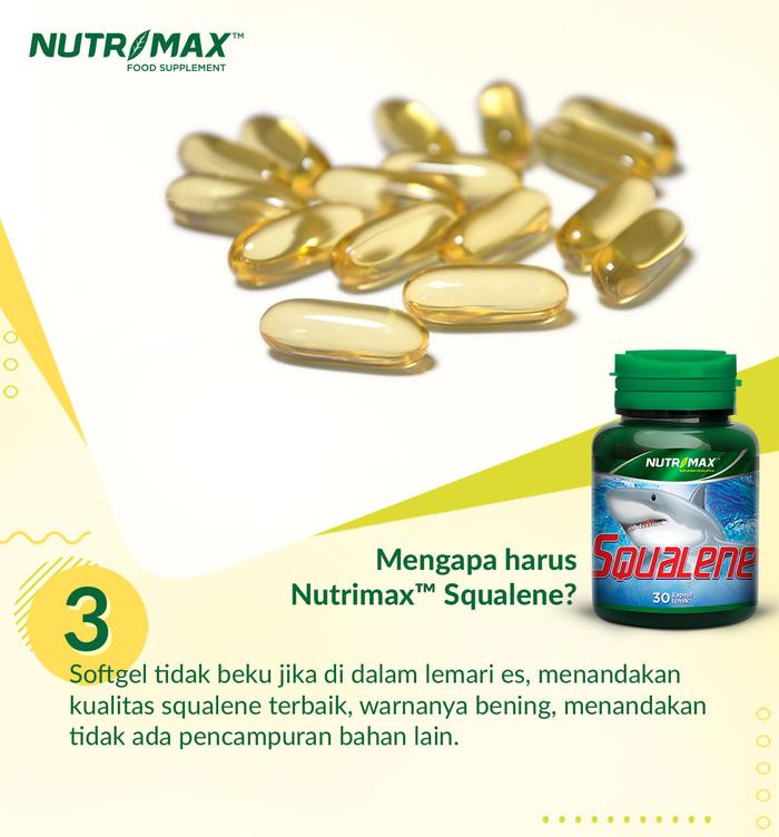 Nutrimax Squalene Softgel Isi 30, Kandungan Oksigen Ikan Hiu Laut untuk Metabolisme