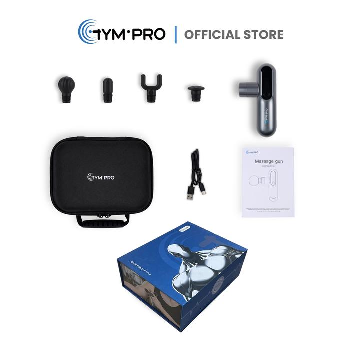 GYMPRO FIT 2 Alat Pijat Elektrik Portable Fascial Electric Massage Gun Muscle Massager