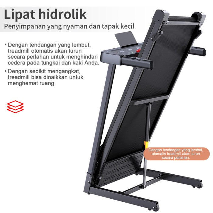 OneTwoFit Treadmill Cerdas 2.5HP Treadmill Elektrik Auto incline Multifungsi Treadmill Alat Fitness