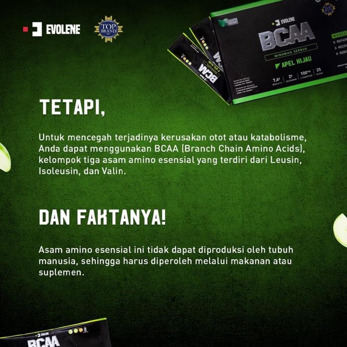 EVOLENE BCAA 1 BOX ISI 25 SACHET AMINO BCAA CEGAH OTOT SUSUT