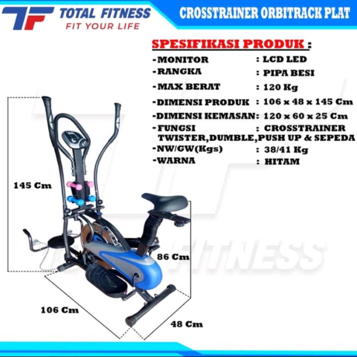 orbitrack plate 5 in 1 sepeda statis total fitness original