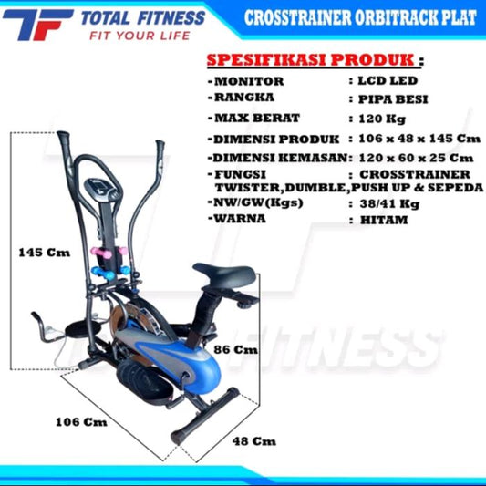 orbitrack plate 5 in 1 sepeda statis total fitness original
