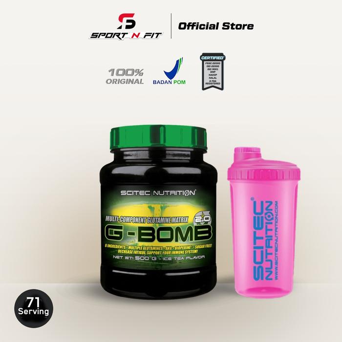 Scitec Nutrition - G^BOMB GLUTAMINE 500Gram - Ice tea, Tanpa bonus