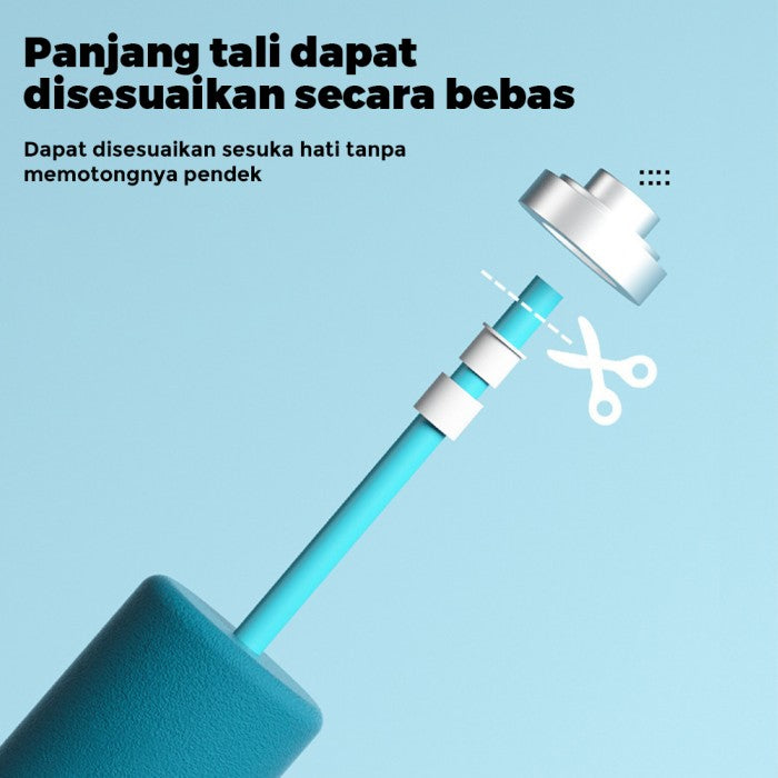 OneTwoFit Foam Jump Rope PVC Skipping Rope Panjang disesuaikan Tali - Hitam