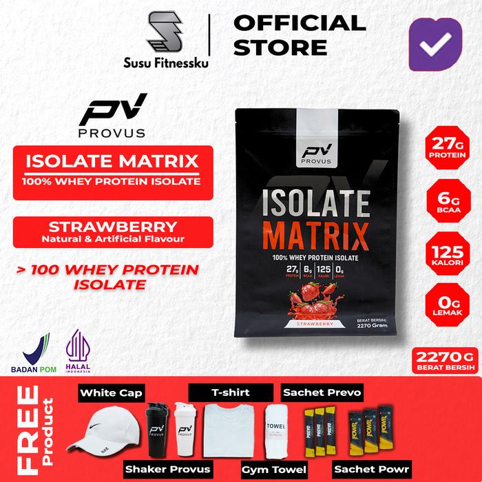 Provus Isolate Matrix (100% Whey Protein Isolate) 5Lb - Coklat, Shaker Hitam