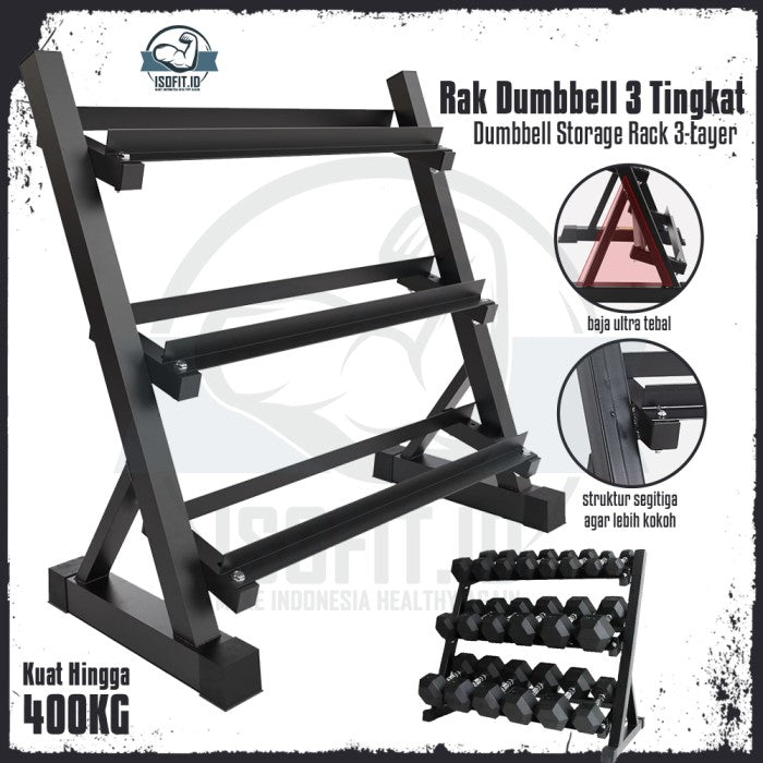 3-Layer Dumbell Storage Rack / Rak Dumbell 3 Tingkat