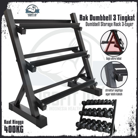 3-Layer Dumbell Storage Rack / Rak Dumbell 3 Tingkat