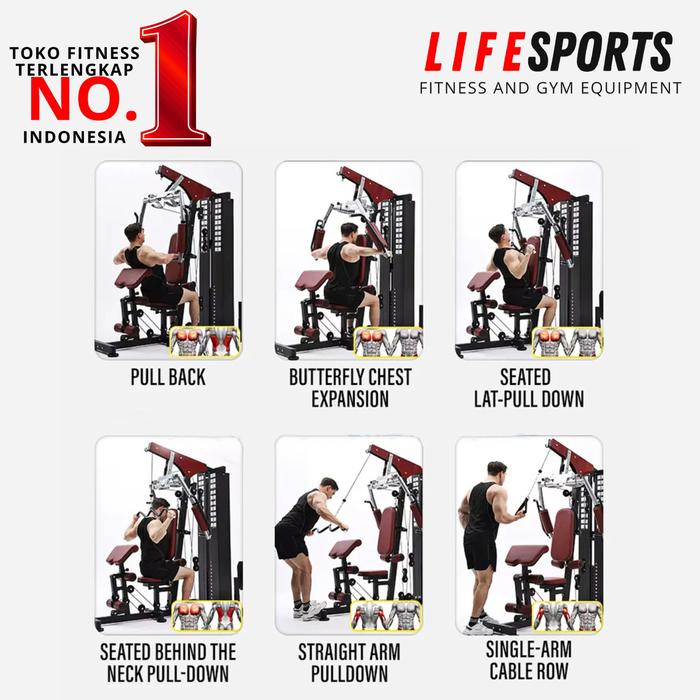 Promo Alat fitness Homegym 3 sisi lifesports plus bench Ls 1601 Multigym Home