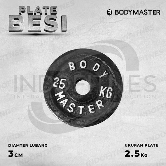 BODYMASTER [2,5KG] Plate Dumbell Besi Beban Barbell Dambel Dumbel - 3CM, TOPED