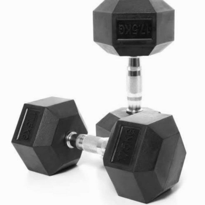 Dumbbell Rubber Hexagonal 2×22, 5kg