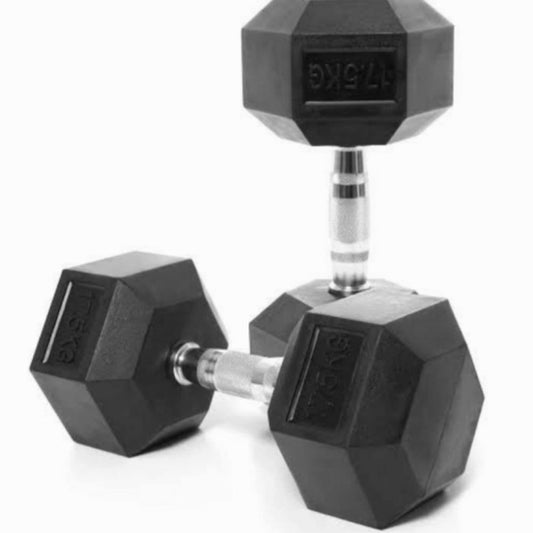 Dumbbell Rubber Hexagonal 2×22, 5kg