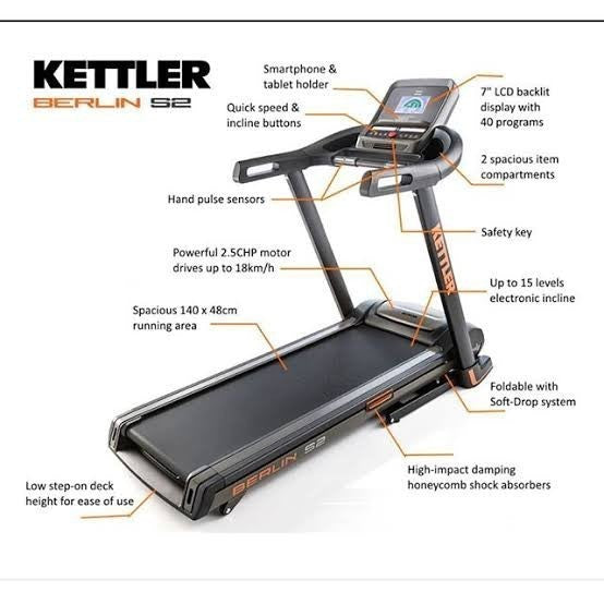 Kettler Berlin S2 Treadmill [7884-700/ 2.5 HP]