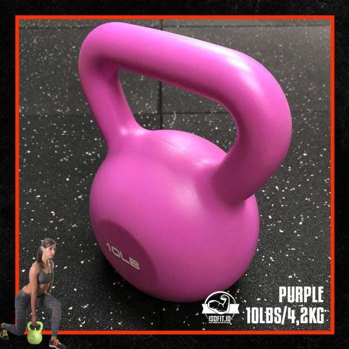 KettleBell 10-LBS / Ketel Bel / Kettle Bell / Alat Angkat Beban / Alat Squat Fitness Rumah bahan PVC Vinyl Halus