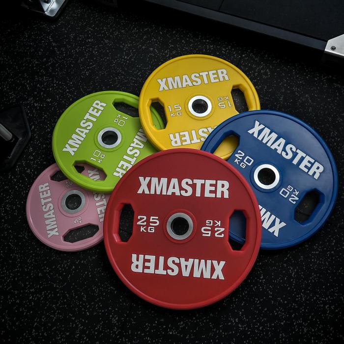 XMASTER CPU Grip Plates 5-20kg Alat Angkat Beban Fitness Gym Rumah CrossFit Training Powerlifting Dengan Pegangan Ergonomis - 5kg Pair