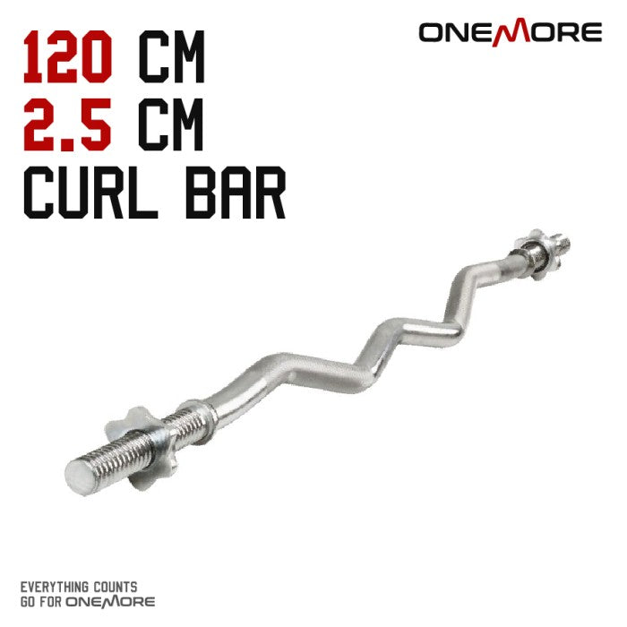 ONE MORE 120CM 5CM EZ Curl Bar Barbel Stick Stik Barbell - 2.5CM
