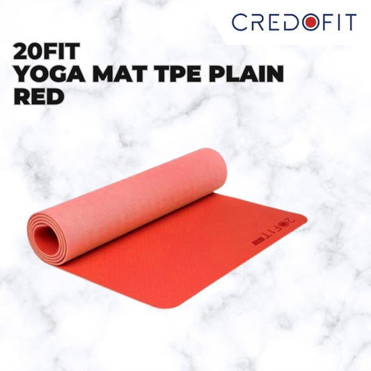 Pro Yoga Mat Tpe Plain Red