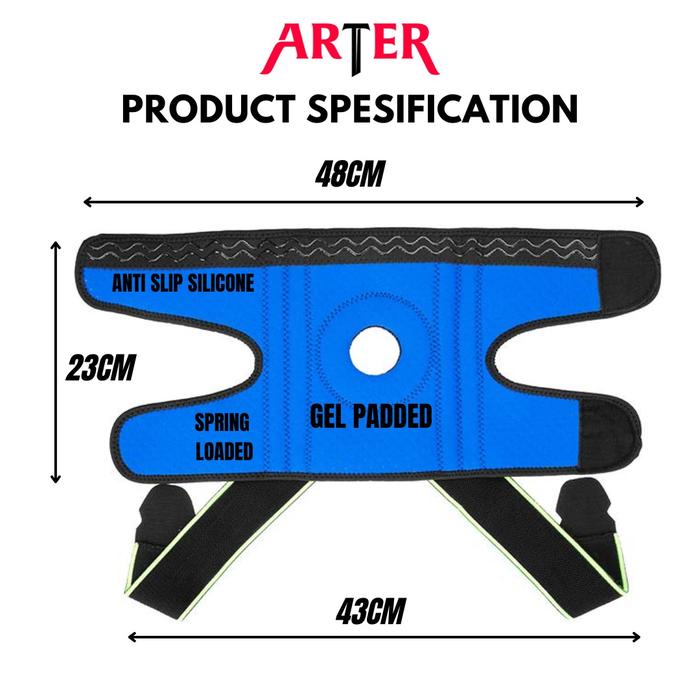 ARTER Knee Support PRO DEFENSE Brace Deker Pelindung Lutut Gel Spring - Obsidian Blue