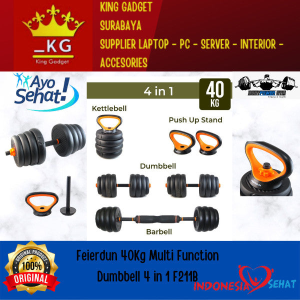 Dumbbell 40kg Multi Function Dumbbell 4 in 1 F211B gym fitness indo