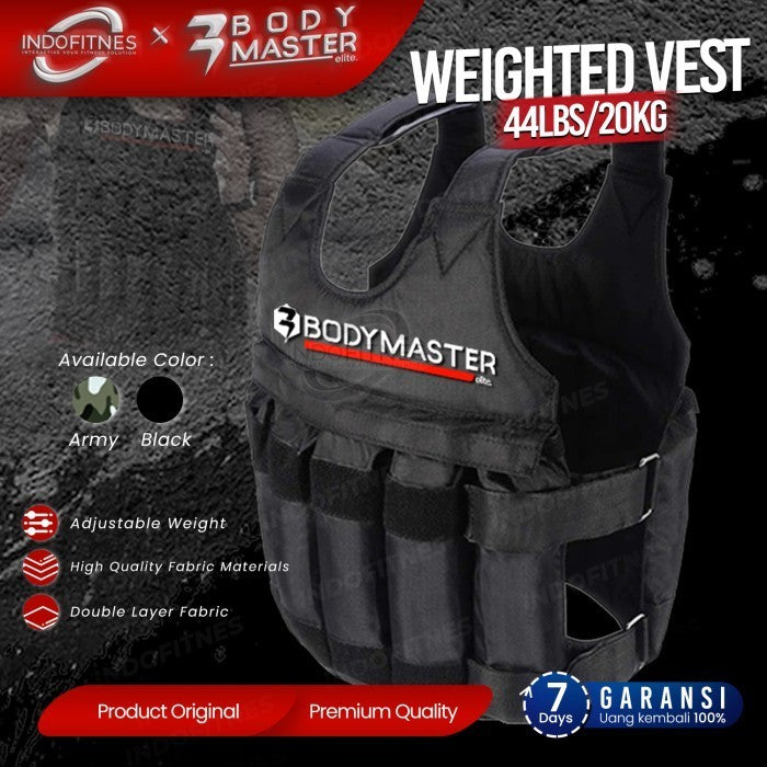 BODYMASTER Weighted Vest 20Kg BM-E233 Jaket Rompi Pemberat Fitness - BLACK