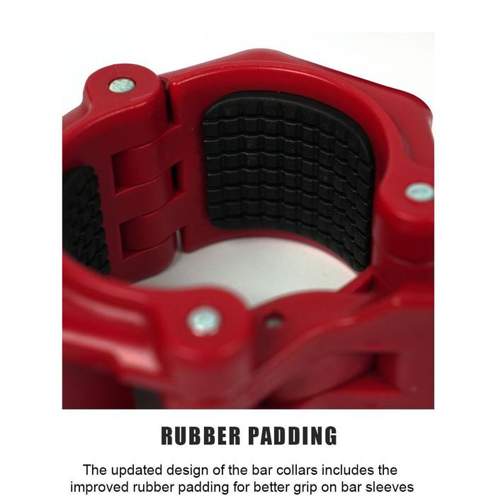 XMASTER Barbell Lock Clamp Collar Pengunci Barbell Fitness CrossFit Gym Powerlifting ROGUE ELEIKO - Firm Grip Red