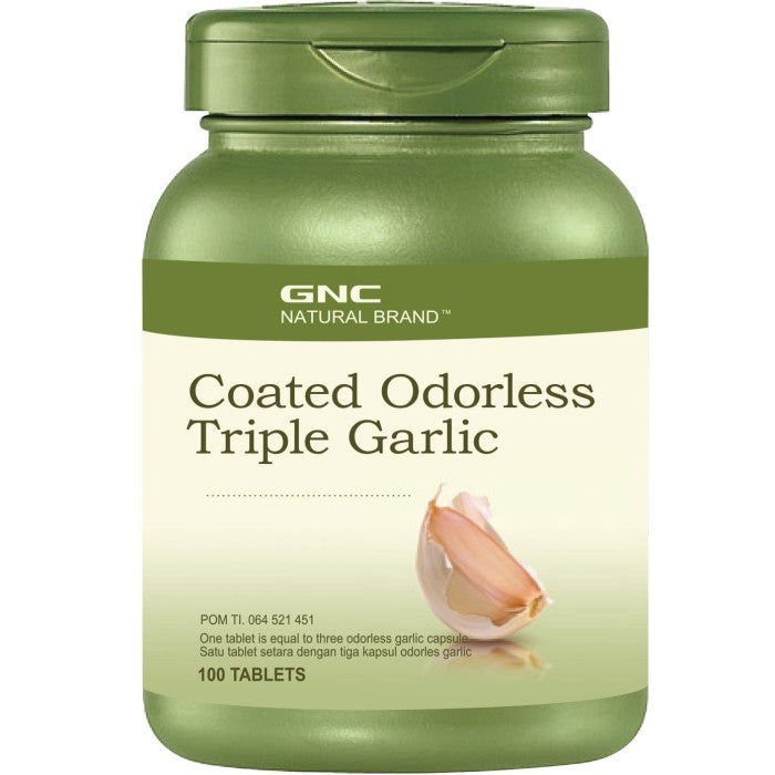 GNC NATURAL BRAND COATED ODORLESS TRIPLE GARLIC (030767) - 100 TABLET