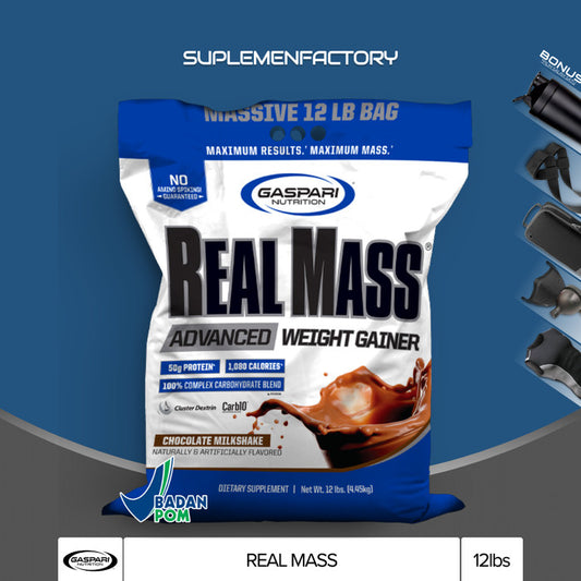 Gaspari Nutrition Real Mass 12lbs Weight Mass Gainer RealMass - Coklat
