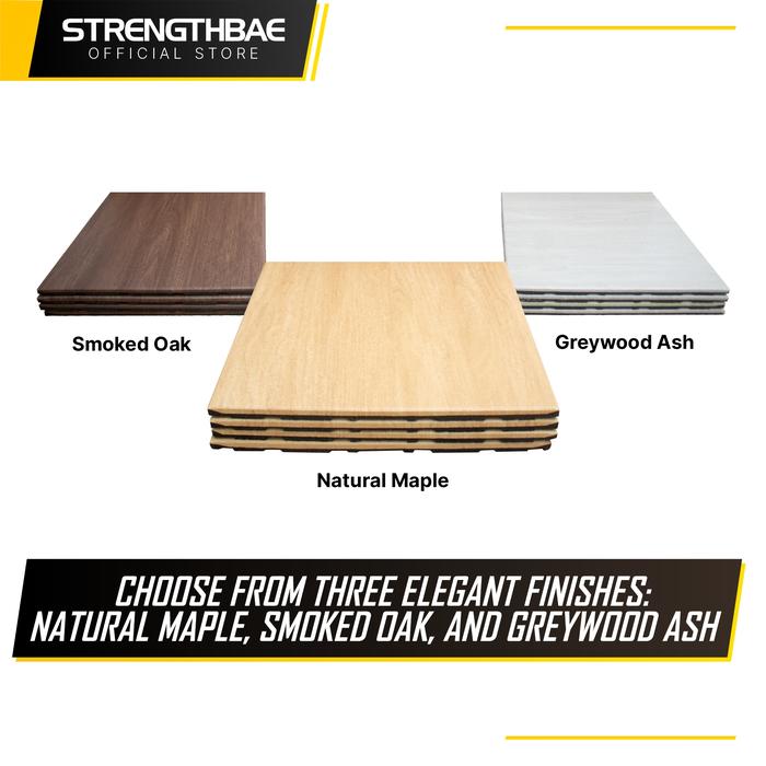 Rubber Gym Floor STRENGTHBAE Karpet Lantai Flooring Mat 1cm 2cm 3cm 5cm - 50 x 50 (4pc), 1cm Thickness