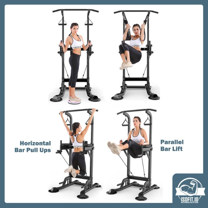 All In One Adjustable Premium Pull Up / Dipping Hanging Bar - Hitam
