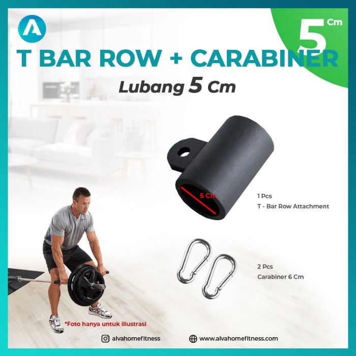 T bar row - landmine attachment - core trainer barbell gym fitness - No Carabiner